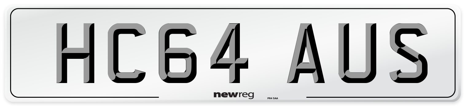 HC64 AUS Number Plate from New Reg
